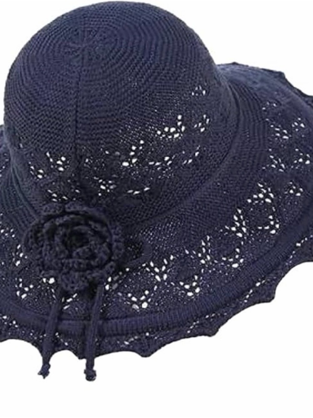 SHEIN Stylish Blue Crochet Sun Hat for Women-EUC - Picture 3 of 7